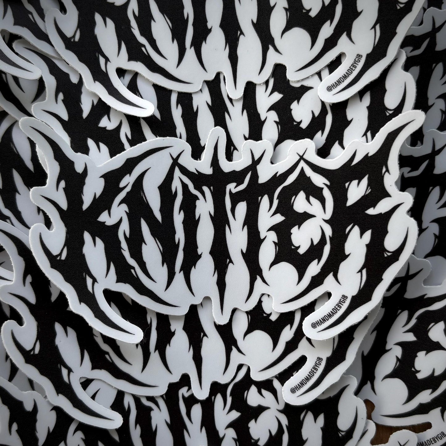 Knitter Metal Font Sticker