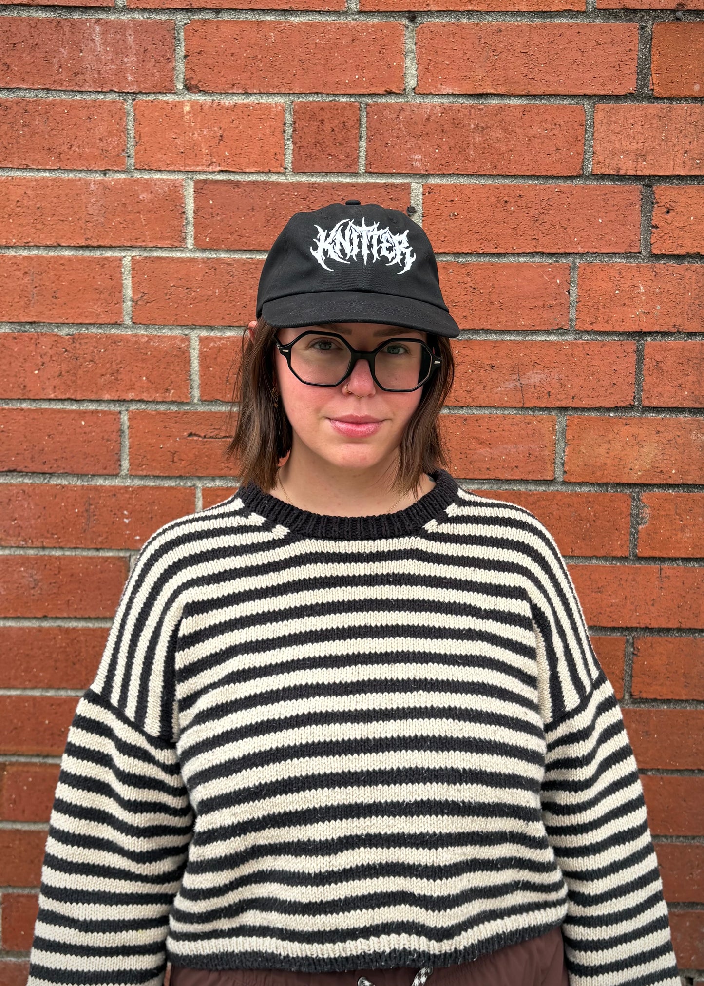 Knitter Metal Font Dad Hat