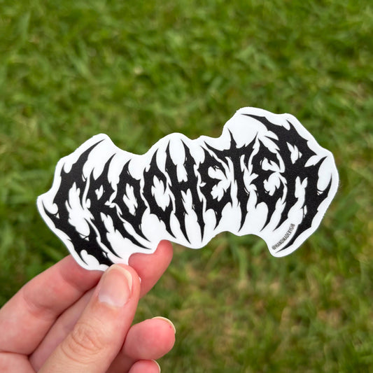 Crocheter Metal Font Sticker