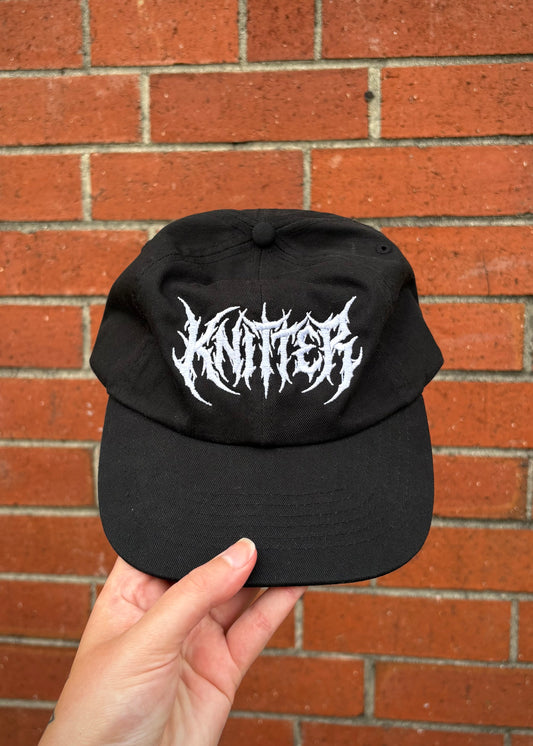Knitter Metal Font Dad Hat