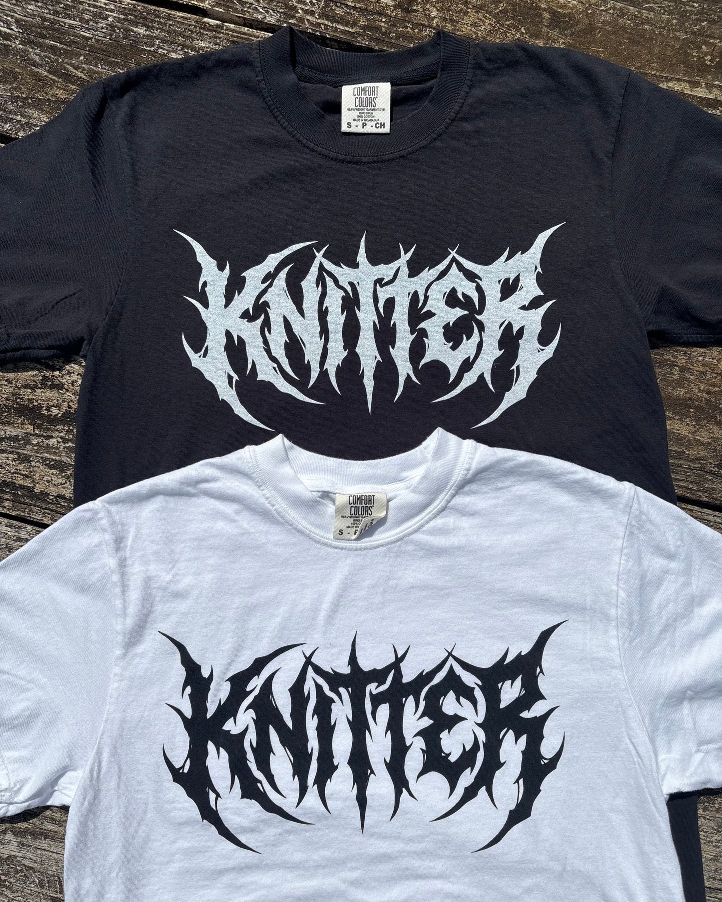 Knitter Metal Font Shirt