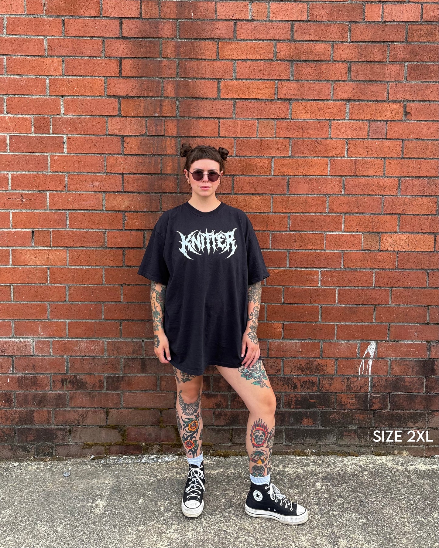 Crocheter Metal Font Shirt