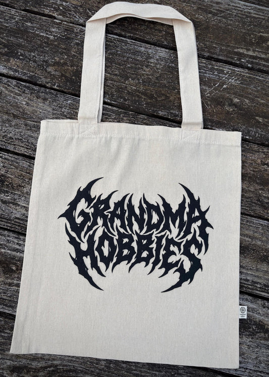 Grandma Hobbies Metal Font Tote Bag