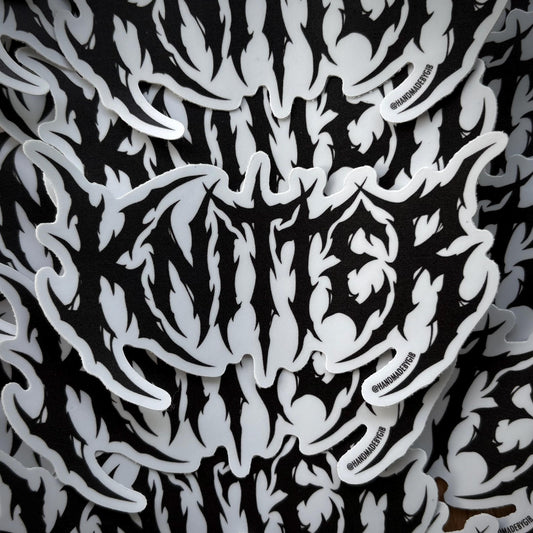 Knitter Metal Font Sticker